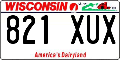 WI license plate 821XUX
