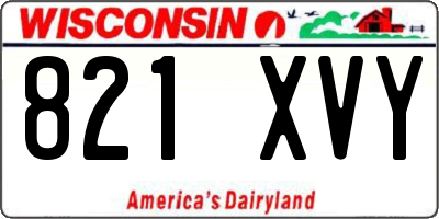 WI license plate 821XVY