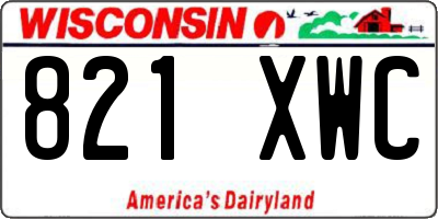 WI license plate 821XWC