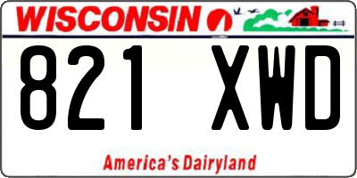 WI license plate 821XWD