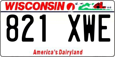 WI license plate 821XWE