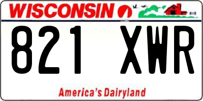 WI license plate 821XWR