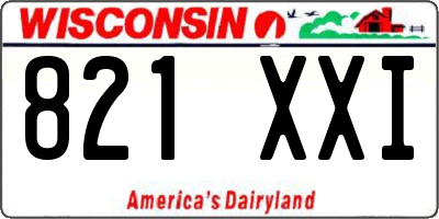 WI license plate 821XXI