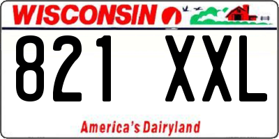 WI license plate 821XXL