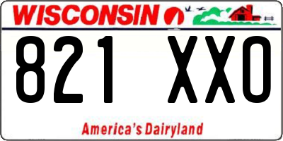WI license plate 821XXO