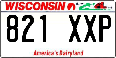 WI license plate 821XXP