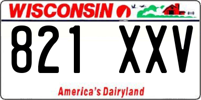 WI license plate 821XXV