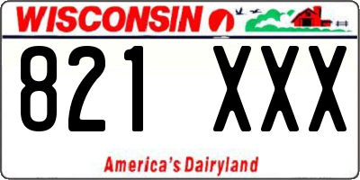 WI license plate 821XXX
