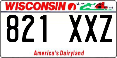 WI license plate 821XXZ