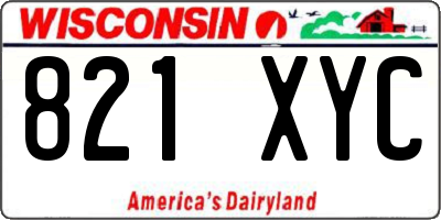 WI license plate 821XYC
