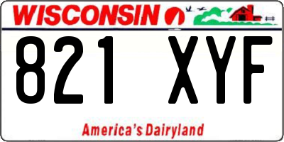 WI license plate 821XYF