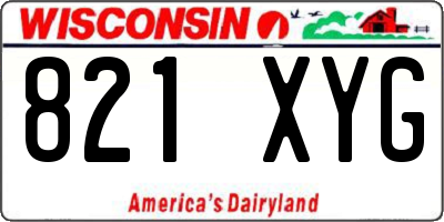WI license plate 821XYG