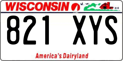 WI license plate 821XYS