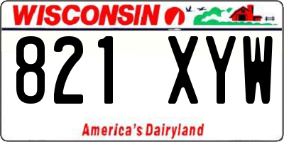 WI license plate 821XYW