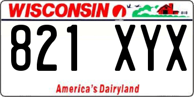 WI license plate 821XYX