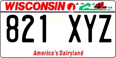 WI license plate 821XYZ