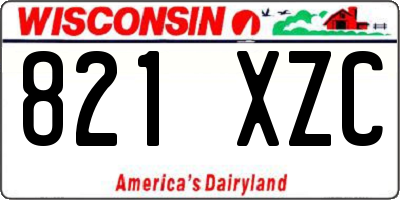 WI license plate 821XZC
