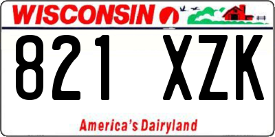 WI license plate 821XZK