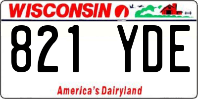 WI license plate 821YDE