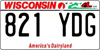 WI license plate 821YDG