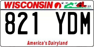 WI license plate 821YDM
