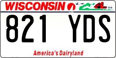 WI license plate 821YDS