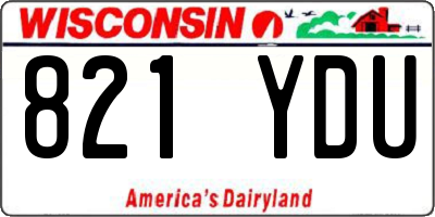WI license plate 821YDU