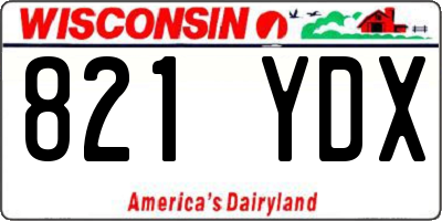 WI license plate 821YDX