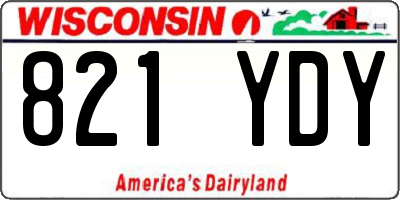 WI license plate 821YDY