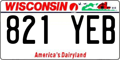 WI license plate 821YEB