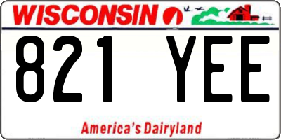 WI license plate 821YEE