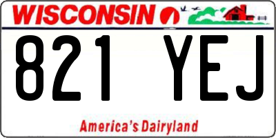 WI license plate 821YEJ