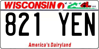 WI license plate 821YEN