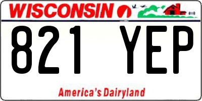 WI license plate 821YEP