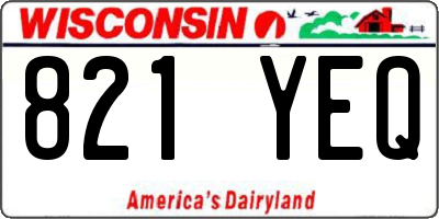 WI license plate 821YEQ