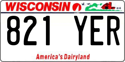 WI license plate 821YER