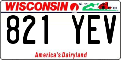 WI license plate 821YEV