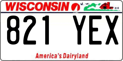 WI license plate 821YEX