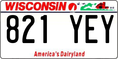 WI license plate 821YEY