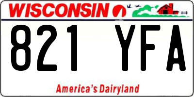WI license plate 821YFA