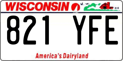 WI license plate 821YFE