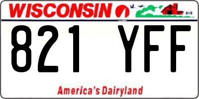 WI license plate 821YFF