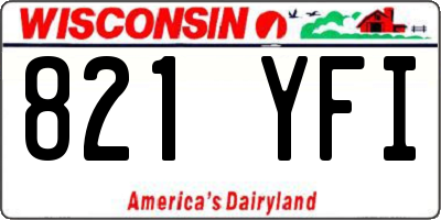 WI license plate 821YFI