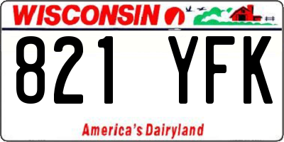 WI license plate 821YFK