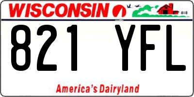 WI license plate 821YFL