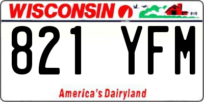 WI license plate 821YFM