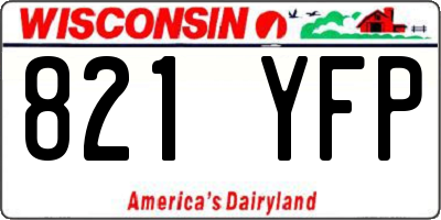 WI license plate 821YFP