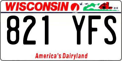 WI license plate 821YFS