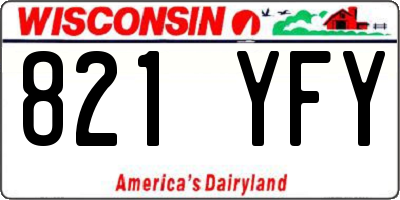 WI license plate 821YFY