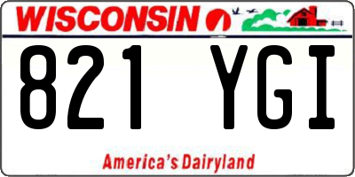 WI license plate 821YGI